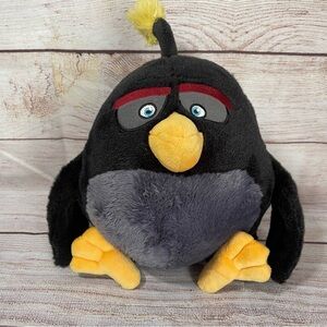 Angry Birds Movie Bomb Black Bird Plush Rovio w/ Sound Soft Toy WORKS